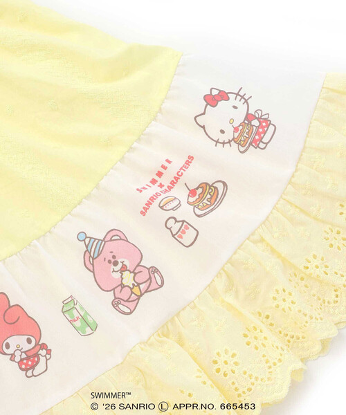 SLAP SLIP（スラップスリップ）の「【SWIMMERｘサンリオキャラクターズｘSLAPSLIP】フレアスカートレース付きワンピース(80~130cm)（ワンピース・キッズ・イエロー系その他/ピンク系その他・130cm/120cm/100cm/110cm/90cm/80ｃｍ）」の4枚目の写真