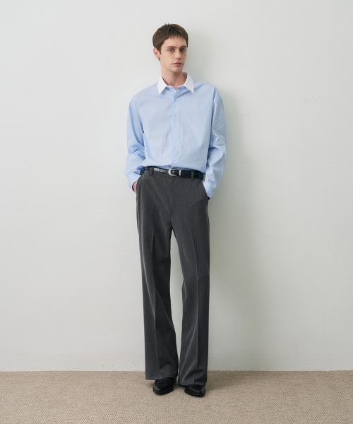 DRAW FIT（ドローフィット）の「クレリックストライプシャツ [スカイブルー]（シャツ/ブラウス・メンズ・その他・M/L/XL）」の3枚目の写真