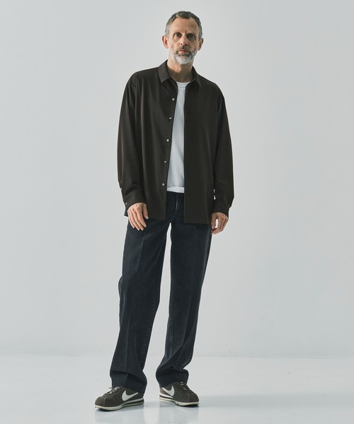 THE TOKYO(ザトウキョウ)の「【THE TOKYO/ザトウキョウ】Light Matte Stretch Jersey L/S Shirt(シャツ/ブラウス・メンズ・ブラック/ダークブラウン・44/48/46)」の10枚目の写真