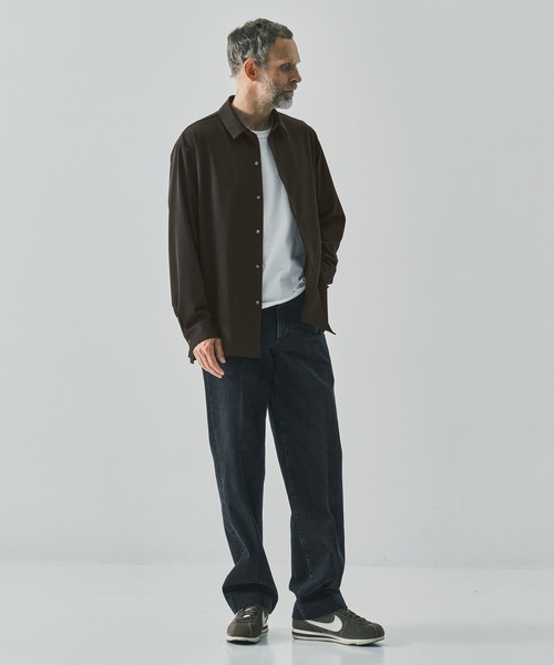 THE TOKYO(ザトウキョウ)の「【THE TOKYO/ザトウキョウ】Light Matte Stretch Jersey L/S Shirt(シャツ/ブラウス・メンズ・ブラック/ダークブラウン・44/48/46)」の11枚目の写真