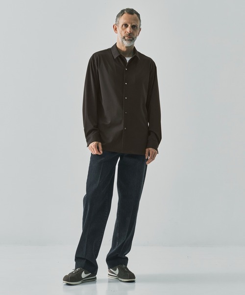 THE TOKYO(ザトウキョウ)の「【THE TOKYO/ザトウキョウ】Light Matte Stretch Jersey L/S Shirt(シャツ/ブラウス・メンズ・ブラック/ダークブラウン・44/48/46)」の12枚目の写真