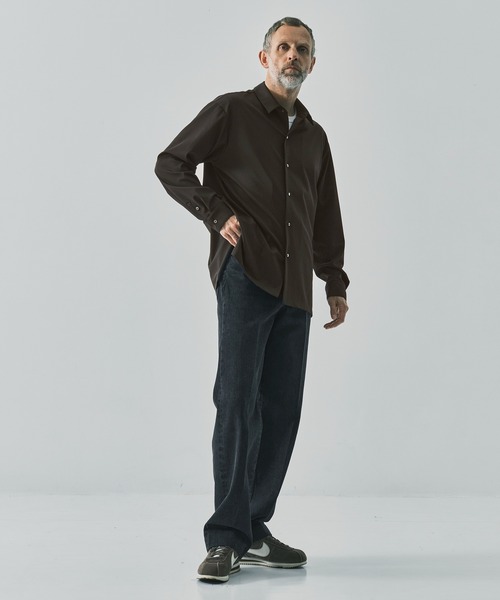 THE TOKYO(ザトウキョウ)の「【THE TOKYO/ザトウキョウ】Light Matte Stretch Jersey L/S Shirt(シャツ/ブラウス・メンズ・ブラック/ダークブラウン・44/48/46)」の13枚目の写真