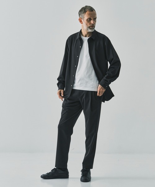 THE TOKYO(ザトウキョウ)の「【THE TOKYO/ザトウキョウ】Light Matte Stretch Jersey L/S Shirt(シャツ/ブラウス・メンズ・ブラック/ダークブラウン・44/48/46)」の3枚目の写真
