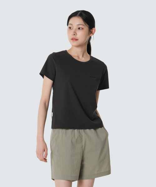 Snow Peak（スノーピーク）の「Snow Peak / Ribbed Women's S/S T-Shirt レディース リブ S/S T シャツ 海外限定（Tシャツ/カットソー・レディース・パープル/チャコール/サンドベージュ/ブラウン・S/M）」の2枚目の写真