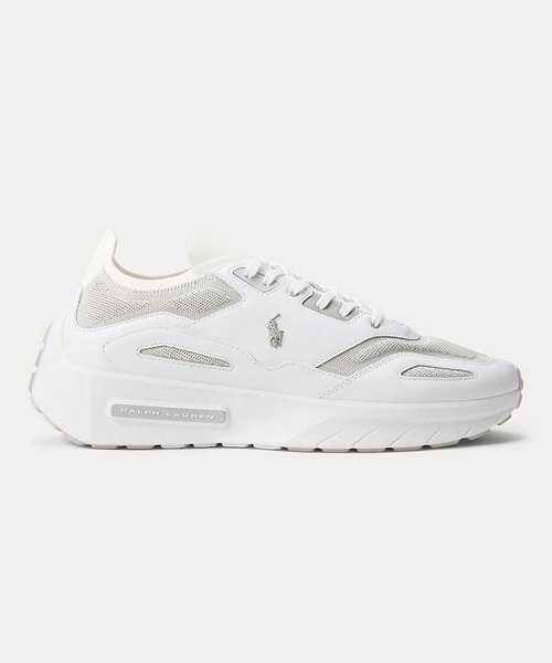 POLO RALPH LAUREN(ポロ ラルフ ローレン)の「ポロ ラルフ ローレン BOERUM KNIT ボエラム ニット スニーカー(スニーカー・メンズ・ホワイト×グレー・80/85/90/95/100)」の1枚目の写真