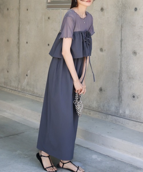 Bab(バブ)の「【S・Mサイズ展開あり】マルチWAYビスチェセットワンピース(ワンピース・レディース・ホワイト系その他/グレー・MEDIUM/SMALL)」の1枚目の写真