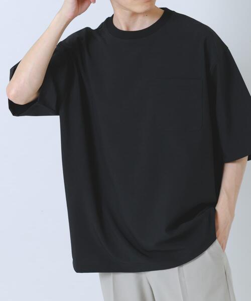 ITEMS URBANRESEARCH(アイテムズ アーバンリサーチ)の「2wayストレッチクルーネック布帛Tシャツ(Tシャツ/カットソー・メンズ・ネイビー/ベージュ/グレー/ブラック・LARGE/MEDIUM)」の9枚目の写真