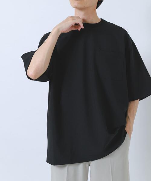 ITEMS URBANRESEARCH(アイテムズ アーバンリサーチ)の「2wayストレッチクルーネック布帛Tシャツ(Tシャツ/カットソー・メンズ・ネイビー/ベージュ/グレー/ブラック・LARGE/MEDIUM)」の10枚目の写真