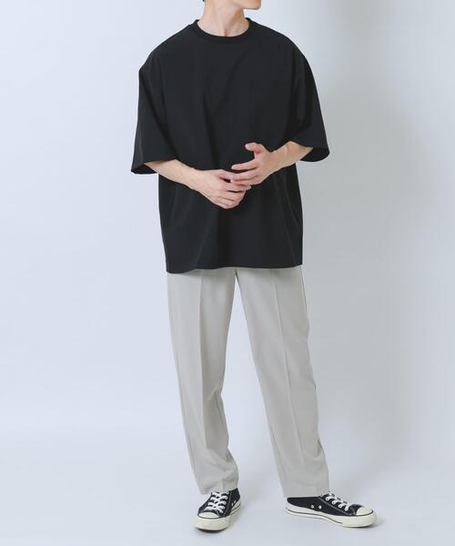 ITEMS URBANRESEARCH(アイテムズ アーバンリサーチ)の「2wayストレッチクルーネック布帛Tシャツ(Tシャツ/カットソー・メンズ・ネイビー/ベージュ/グレー/ブラック・LARGE/MEDIUM)」の13枚目の写真
