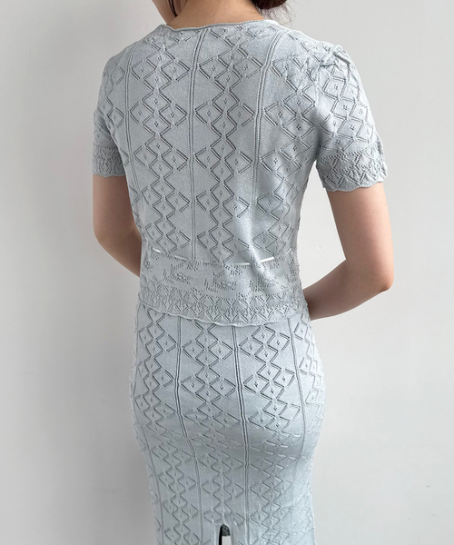 EDIT. FOR LULU（エディットフォールル）の「【EUCHRONIA/ユークロニア】Silk lace cardigan（ニット/セーター・レディース・サックスブルー・FREE）」の2枚目の写真