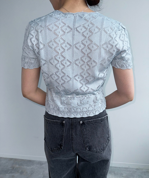 EDIT. FOR LULU（エディットフォールル）の「【EUCHRONIA/ユークロニア】Silk lace cardigan（ニット/セーター・レディース・サックスブルー・FREE）」の8枚目の写真