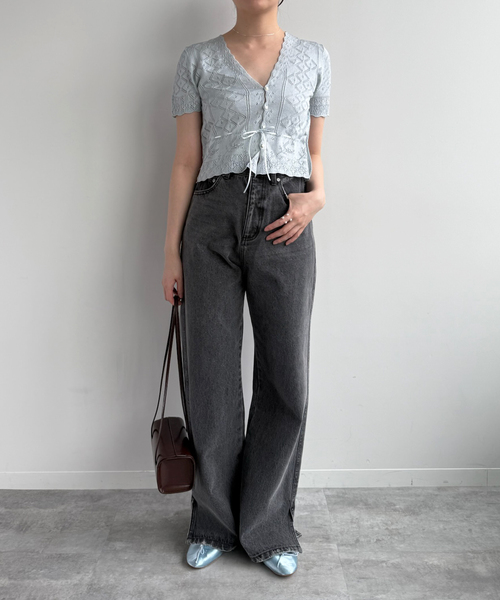 EDIT. FOR LULU（エディットフォールル）の「【EUCHRONIA/ユークロニア】Silk lace cardigan（ニット/セーター・レディース・サックスブルー・FREE）」の9枚目の写真