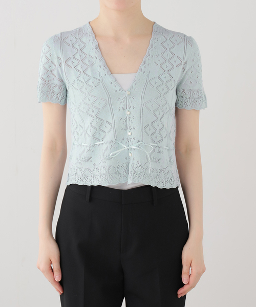 EDIT. FOR LULU（エディットフォールル）の「【EUCHRONIA/ユークロニア】Silk lace cardigan（ニット/セーター・レディース・サックスブルー・FREE）」の10枚目の写真