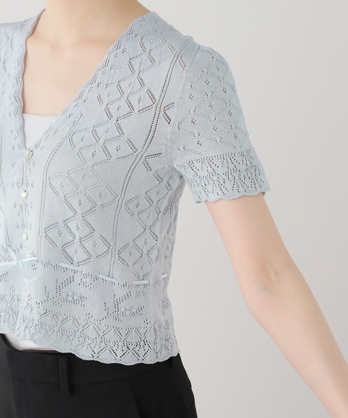 EDIT. FOR LULU（エディットフォールル）の「【EUCHRONIA/ユークロニア】Silk lace cardigan（ニット/セーター・レディース・サックスブルー・FREE）」の13枚目の写真
