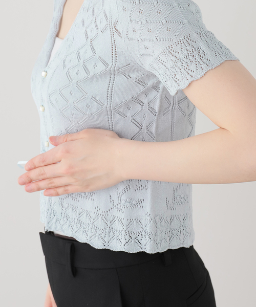 EDIT. FOR LULU（エディットフォールル）の「【EUCHRONIA/ユークロニア】Silk lace cardigan（ニット/セーター・レディース・サックスブルー・FREE）」の14枚目の写真