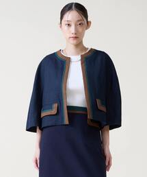 TIARA（ティアラ）の「カラーブロックジャケット（ノーカラージャケット）」