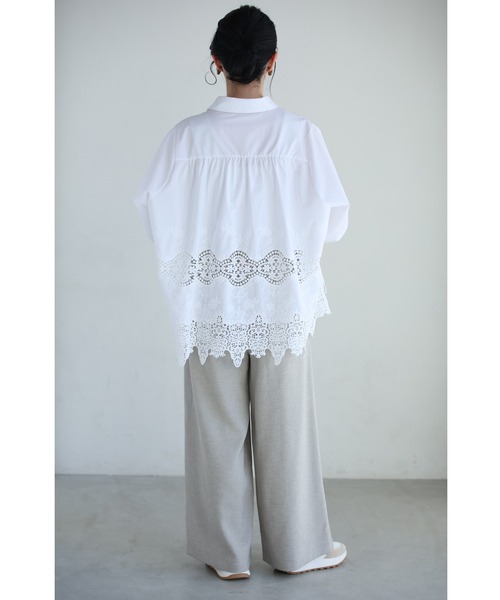 cawaii（カワイイ）の「大人の後ろレースシャツ（シャツ/ブラウス・レディース・ホワイト・L～LL/S～Ｍ）」の14枚目の写真