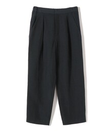 SHIPS Primary Navy Label:麻混 テーパード パンツ(セットアップ対応)