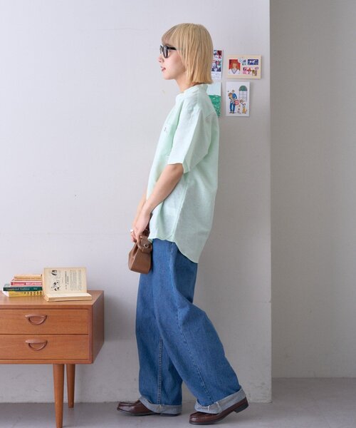 GEVACO(ゲバコ)の「【GEVACO】綿麻バンドカラーシャツ(シャツ/ブラウス・メンズ・ベージュ/パープル/グリーン・MEDIUM/LARGE)」の8枚目の写真