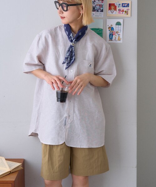 GEVACO(ゲバコ)の「【GEVACO】綿麻バンドカラーシャツ(シャツ/ブラウス・メンズ・ベージュ/パープル/グリーン・MEDIUM/LARGE)」の12枚目の写真