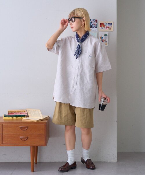 GEVACO(ゲバコ)の「【GEVACO】綿麻バンドカラーシャツ(シャツ/ブラウス・メンズ・ベージュ/パープル/グリーン・MEDIUM/LARGE)」の14枚目の写真