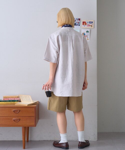 GEVACO(ゲバコ)の「【GEVACO】綿麻バンドカラーシャツ(シャツ/ブラウス・メンズ・ベージュ/パープル/グリーン・MEDIUM/LARGE)」の16枚目の写真