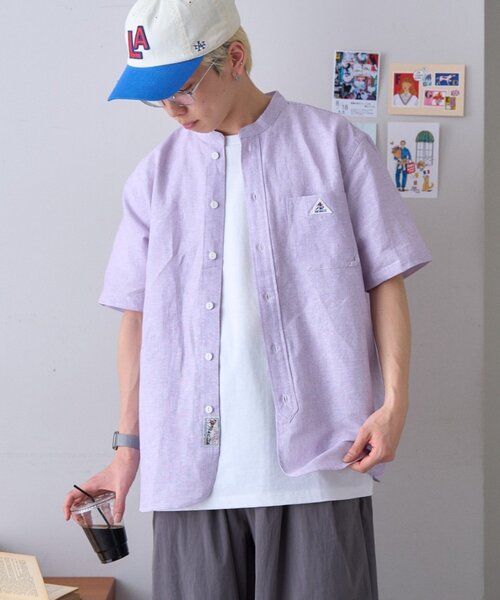 GEVACO(ゲバコ)の「【GEVACO】綿麻バンドカラーシャツ(シャツ/ブラウス・メンズ・ベージュ/パープル/グリーン・MEDIUM/LARGE)」の17枚目の写真