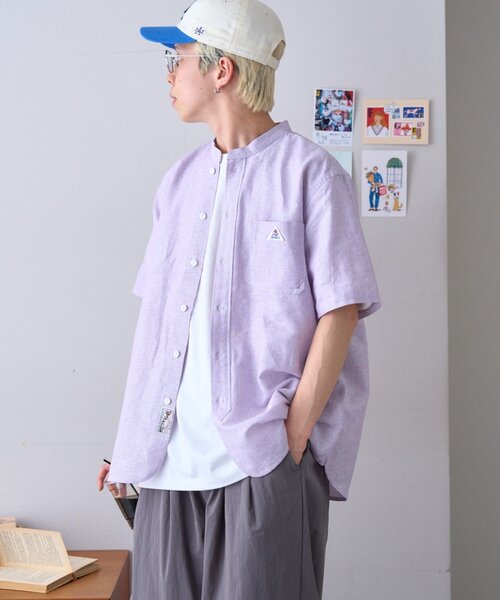 GEVACO(ゲバコ)の「【GEVACO】綿麻バンドカラーシャツ(シャツ/ブラウス・メンズ・ベージュ/パープル/グリーン・MEDIUM/LARGE)」の18枚目の写真