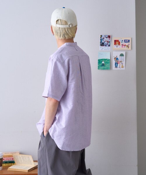 GEVACO(ゲバコ)の「【GEVACO】綿麻バンドカラーシャツ(シャツ/ブラウス・メンズ・ベージュ/パープル/グリーン・MEDIUM/LARGE)」の19枚目の写真