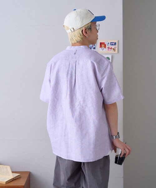 GEVACO(ゲバコ)の「【GEVACO】綿麻バンドカラーシャツ(シャツ/ブラウス・メンズ・ベージュ/パープル/グリーン・MEDIUM/LARGE)」の20枚目の写真