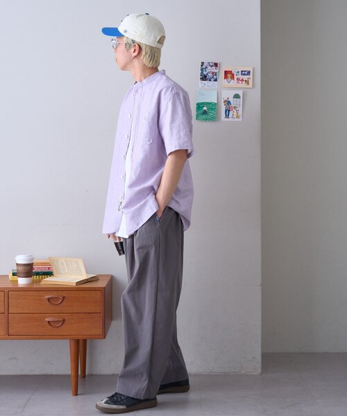 GEVACO(ゲバコ)の「【GEVACO】綿麻バンドカラーシャツ(シャツ/ブラウス・メンズ・ベージュ/パープル/グリーン・MEDIUM/LARGE)」の22枚目の写真