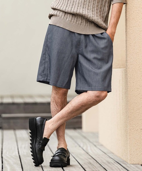 CAMBIO(カンビオ)の「mp14963- Daily Chambray Shorts ショートパンツ(S600126cmb)(その他パンツ・メンズ・ネイビー/ブラック・L/M/S)」の1枚目の写真