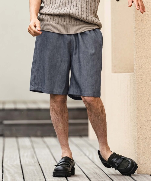 CAMBIO(カンビオ)の「mp14963- Daily Chambray Shorts ショートパンツ(S600126cmb)(その他パンツ・メンズ・ネイビー/ブラック・L/M/S)」の3枚目の写真