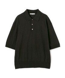 クレープコットン ポロカラープルオーバー