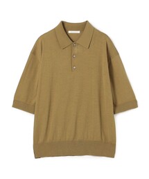 クレープコットン ポロカラープルオーバー