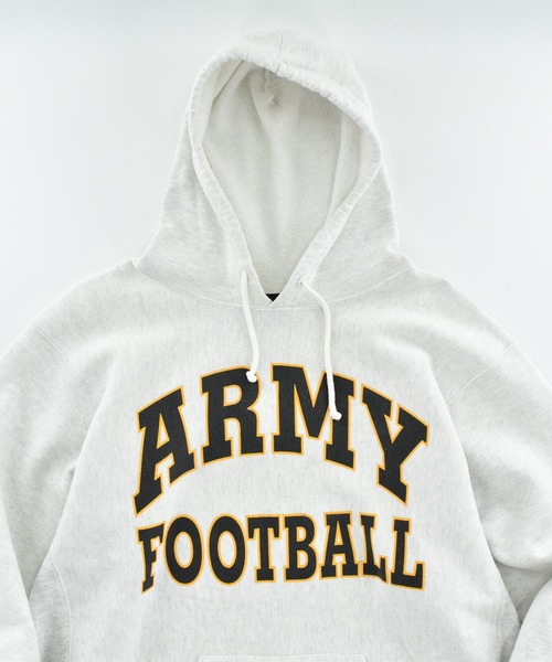 MILITARY(ミリタリー)の「【USED】90’s SPOTLIGHT “Army Football” リバースタイプ フーディ USA製(パーカー・メンズ・グレー・X-LARGE)」の2枚目の写真