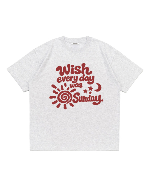 COSO(コソ)の「CCエブリデイサンデーグラフィックTシャツ(ライトグレー)(Tシャツ/カットソー・レディース・ライトグレー・SMALL/MEDIUM/LARGE)」の1枚目の写真