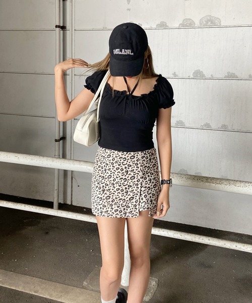 non-hedge(ノンヘッジ)の「フロントリボン2WAYオフショルダートップス(Tシャツ/カットソー・レディース・ブラック/グレー/オフホワイト・FREE)」の19枚目の写真