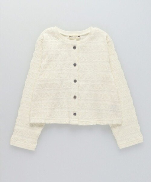 BRANSHES(ブランシェス)の「シャーリングカーディガン(カーディガン/ボレロ・キッズ・アイボリー・100/130/110/120/140/150)」の2枚目の写真
