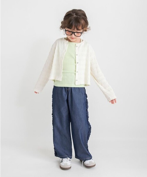 BRANSHES(ブランシェス)の「シャーリングカーディガン(カーディガン/ボレロ・キッズ・アイボリー・100/130/110/120/140/150)」の3枚目の写真