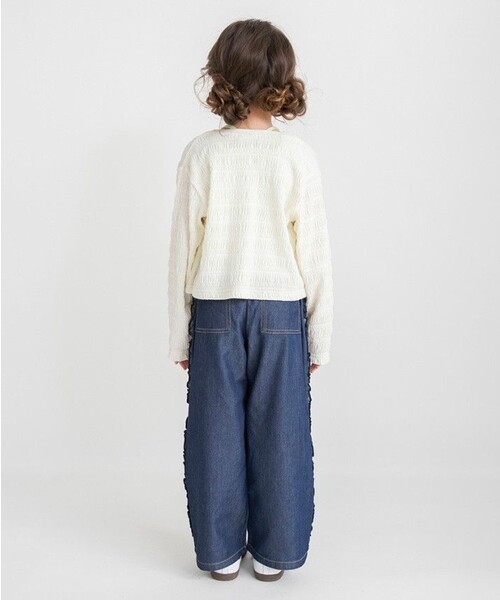 BRANSHES(ブランシェス)の「シャーリングカーディガン(カーディガン/ボレロ・キッズ・アイボリー・100/130/110/120/140/150)」の6枚目の写真