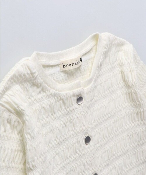 BRANSHES(ブランシェス)の「シャーリングカーディガン(カーディガン/ボレロ・キッズ・アイボリー・100/130/110/120/140/150)」の8枚目の写真