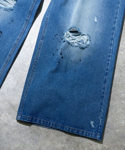 LANDNESS(ランドネス)の「【LANDNESS/ランドネス】VINTAGE DISTRESSED WIDE DENIM PANTS/ヴィンテージディストレストワイドデニムパンツ(デニムパンツ・メンズ・インディゴブルー・S/M/L)」の5枚目の写真