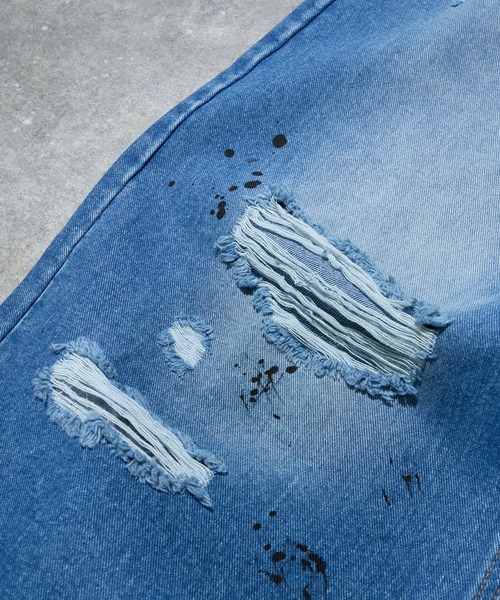 LANDNESS(ランドネス)の「【LANDNESS/ランドネス】VINTAGE DISTRESSED WIDE DENIM PANTS/ヴィンテージディストレストワイドデニムパンツ(デニムパンツ・メンズ・インディゴブルー・S/M/L)」の7枚目の写真