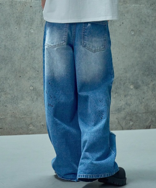 LANDNESS(ランドネス)の「【LANDNESS/ランドネス】VINTAGE DISTRESSED WIDE DENIM PANTS/ヴィンテージディストレストワイドデニムパンツ(デニムパンツ・メンズ・インディゴブルー・S/M/L)」の13枚目の写真