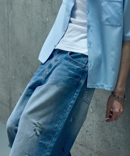 LANDNESS(ランドネス)の「【LANDNESS/ランドネス】VINTAGE DISTRESSED WIDE DENIM PANTS/ヴィンテージディストレストワイドデニムパンツ(デニムパンツ・メンズ・インディゴブルー・S/M/L)」の21枚目の写真