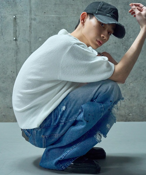 LANDNESS(ランドネス)の「【LANDNESS/ランドネス】VINTAGE DISTRESSED WIDE DENIM PANTS/ヴィンテージディストレストワイドデニムパンツ(デニムパンツ・メンズ・インディゴブルー・S/M/L)」の10枚目の写真