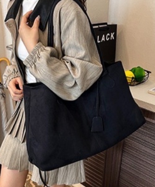 lulufa(ルルファ)の「ヴィンテージ風 スエードライク ビッグトートバッグ(トートバッグ・レディース・ダークブラウン/ブラウン/ブラック・FREE)」の7枚目の写真