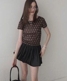 Mili affinity | ドット柄シアー半袖Tシャツ(Tシャツ/カットソー)