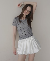 ボートネック裾チュールトップス（Tシャツ/カットソー）｜Fit more